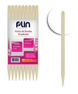PLIN PALITO DE UNHA DE BAMBU 14CM X 4MM PONTA-CHANFRO PCT C/ 50 UNIDADES