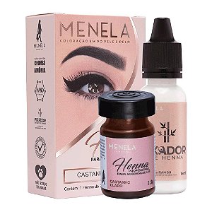 KIT HENNA PARA SOBRANCELHAS MENELA 2,5 G - CASTANHO CLARO