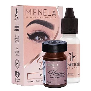 KIT HENNA PARA SOBRANCELHAS MENELA 2,5 G - PRETO