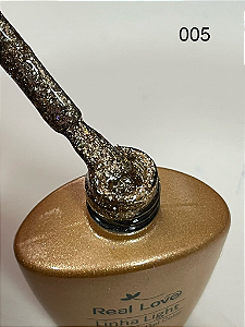 ESMALTE EM GEL TOM DOURADO Nº005 REAL LOVE 10ML