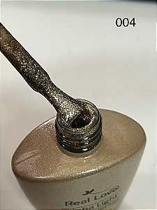 ESMALTE EM GEL TOM DOURADO Nº004 REAL LOVE 10ML