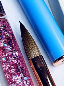 PINCEL KOLINSKY AZUL CLARO C/ GLITTER ROSA Nº10