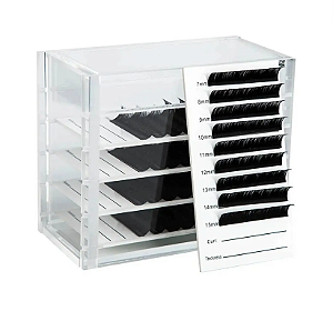 LASH BOX ACRILICA ORGANIZADORA DE CILIOS 5 PLACAS BRANCA