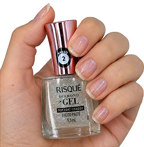 RISQUE DIAMOND GEL TOP COAT FIXADOR EFEITO PAETE 9,5ML