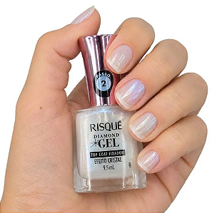 RISQUE DIAMOND GEL TOP COAT FIXADOR EFEITO CRISTAL 9,5ML