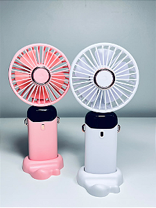 VENTILADOR FAN LED DIGITAL DISPLAY - BRANCO E ROSA
