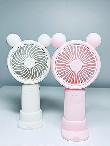 VENTILADOR MINI FAN GIVE SUMMER - BRANCO E ROSA