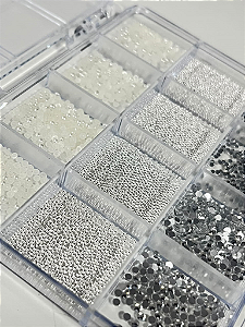KIT CAVIAR E STRASS PRATA REAL LOVE
