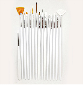 KIT 15 PINCEL P/ DECORACAO BRANCO