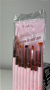 KIT 9 PINCEL P/ DECORACAO ROSA - AZUL DAFU