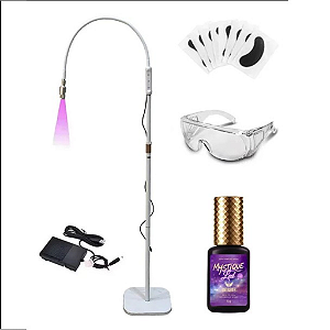 KIT LED SYSTEM LUMINARIA LED UV + ADESIVO MYSTIQUE LED + LED + PADS PRETO - BRANCO