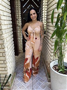 Conjunto de viscose estampado