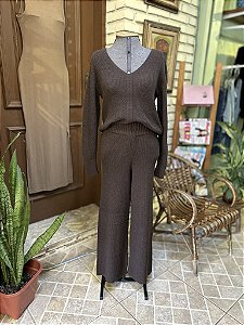 Conjunto de trico mousse pantalona
