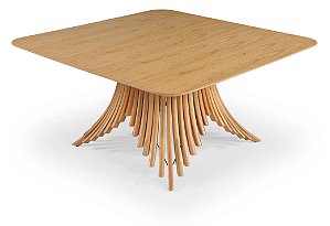 Mesa Rubi Quadrada (Amêndoa/Laminado/Canto Garrafa)