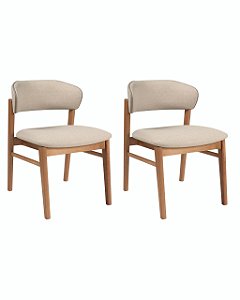 Kit 2 Cadeiras Charlotte (Amêndoa 553  / Debrum 549)