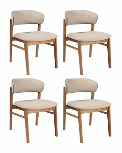 Kit 4 Cadeiras Charlotte (Amêndoa 553  / Debrum 549)