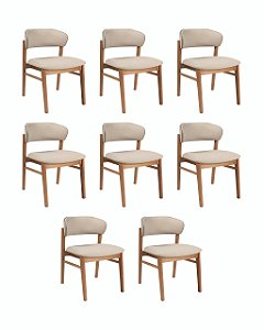 Kit 8 Cadeiras Charlotte (Amêndoa 553  / Debrum 549)