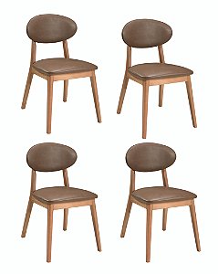 Kit 4 Cadeiras Brisa (Amêndoa 551)
