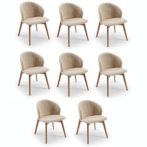 Kit 8 Cadeiras Sofia (Amêndoa 914)