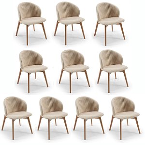 Kit 10 Cadeiras Sofia (Amêndoa 914)