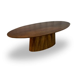 Mesa Geórgia Tampo Laminado Oval (Canela)
