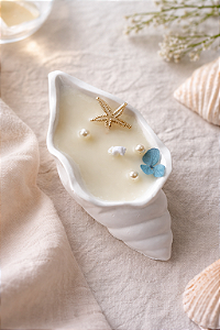 Vela Aromática + Caixa Presente| Perfumada Artesanal - Concha do Mar -50ml