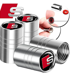 Kit 4 Bicos Pino Pneu Audi S Line A3 A4 A5 Q3 Q5 Q7 Cromado