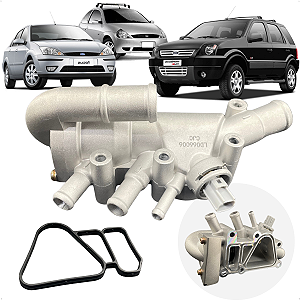 Carcaça e Válvula Termostática Completa Ford Ka Fiesta Focus