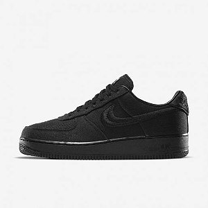 Nike Air Force 1 Triple Black x Stussy