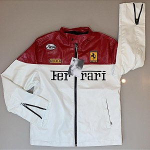 PRONTA ENTREGA - Jaqueta de Couro Ferrari Vermelha