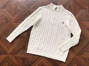 (VÁRIAS CORES) Polo Ralph Lauren Quarter Zip Cable Knit Sweater
