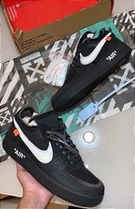 The 10: Nike Air Force 1 Low Off-White preto- 42,5 Pronta entrega