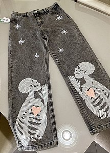 Calça Jeans Editorial Department Skeleton - Pronta Entrega