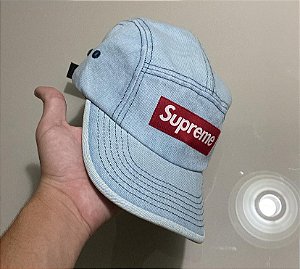 Boné Supreme Denim Camp Washed Blue PRONTA ENTREGA