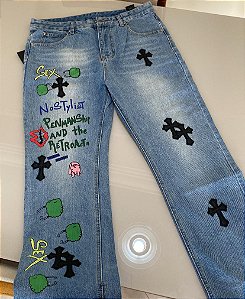 Calça Jeans Chrome Hearts Sex - PRONTA ENTREGA
