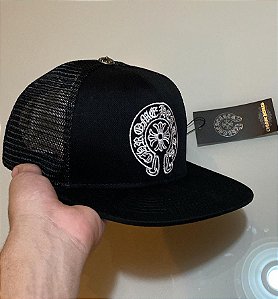 Boné Chrome Hearts preto aba reta (PRONTA ENTREGA)