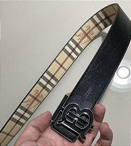 Cinto Burberry couro preto (PRONTA ENTREGA)