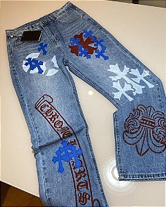 Calça Chrome Hearts x Levi's Stencil Cross Patch Jeans (PRONTA ENTREGA)