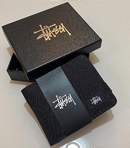 Carteira Stussy preta - Pronta entrega