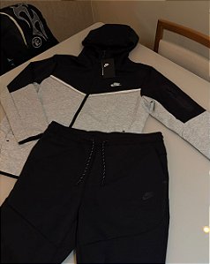 Conjunto Nike Tech Fleece preto e cinza PRONTA ENTREGA