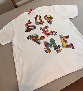Camiseta Supreme Patchwork White PRONTA ENTREGA