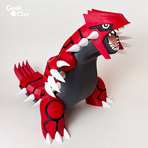 Boneco Pokémon Groudon 22cm - Estátua Decorativa Premium - Impressão 3D