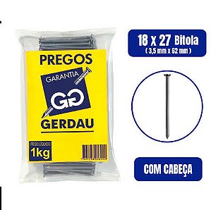 PREGO 18X27 COM CABEÇA — GERDAU