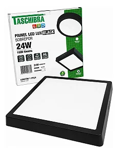 TASCHIBRA PAINEL LED 24W QUAD SOBR 6500K PTO/70155