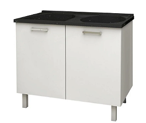 Gabinete em Aço com Tanque em Mármore Sintético Apolo Branco 100cm - Cozimax