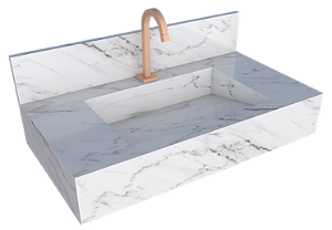 Bancada em Porcelanato Milano Branco - Cozimax