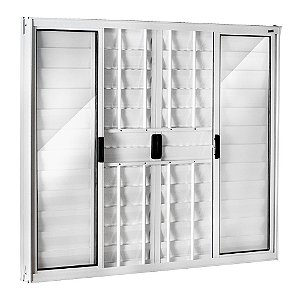 Veneziana 6 folhas com grade 100x150 - Branco - Esquadrisul