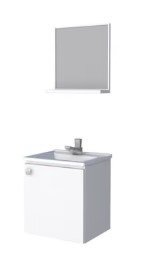 Kit toucador de banheiro, Aço, Branco 40cm Modelo CACAU - Cozimax
