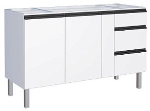 Gabinete Cozinha Aço 1,50 metros modelo GAIA Branco - Cozimax