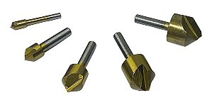 Kit 5 Broca Escariadora Cônica Ferro Madeira Metal 6 A 19mm